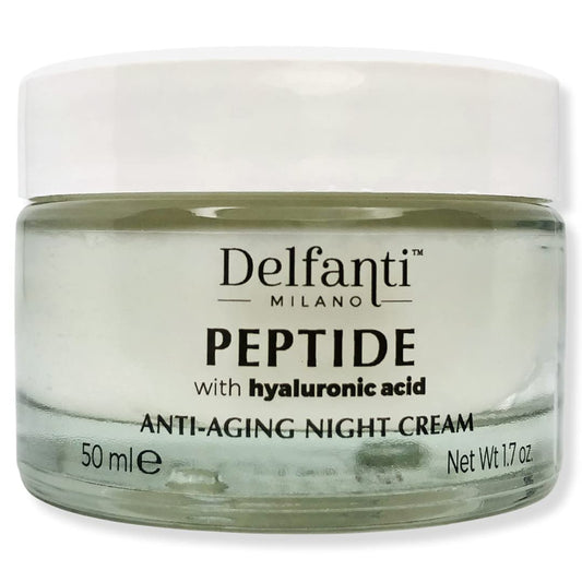 Delfanti-Milano • PEPTIDE avec Acide Hyaluronique • CRÈME DE NUIT ANTI-ÂGE • Fabriqué en Italie