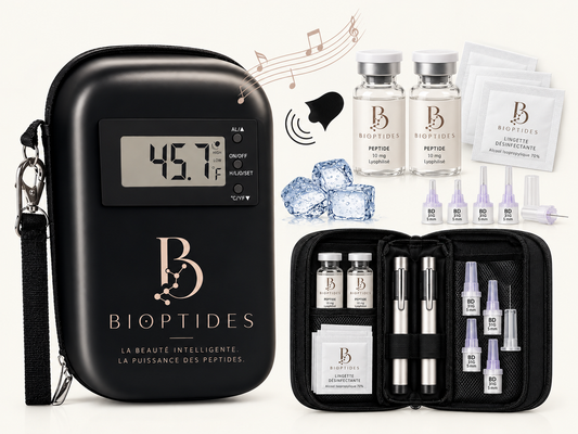 Étui de Voyage Réfrigéré portable avec alarmes de Température, Approuvé par la TSA, Sac Organisateur de Peptides avec 2 Packs de Glace pour Stylos injectable , Étui de Refroidissement pour le Voyage