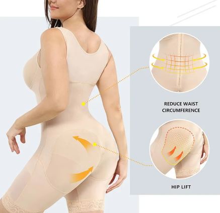Women's Shapewear Vest Bodysuit with Zipper - Waist Cincher One-Piece