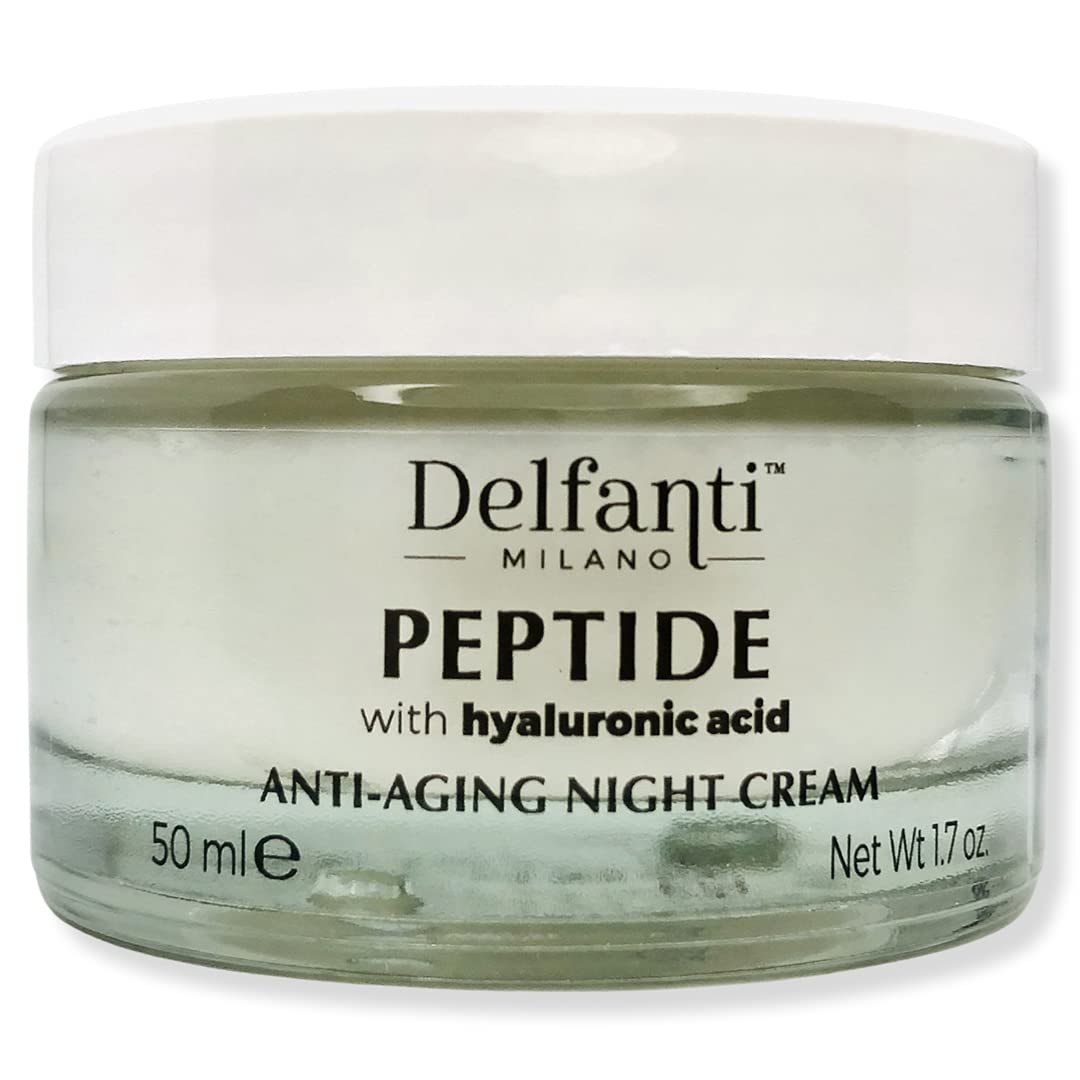 Delfanti-Milano • PEPTIDE avec Acide Hyaluronique • CRÈME DE NUIT ANTI-ÂGE • Fabriqué en Italie